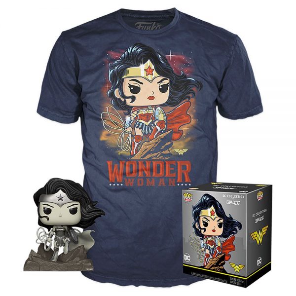 FUNKO - DC Collection by Jim Lee POP! Heroes - Wonder Woman Exclusive Vinyl Figure & T-Shirt