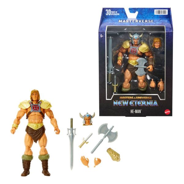 MATTEL Masters of the Universe - New Eternia Masterverse Action Figure 2022 - Viking He-Man 18 cm - immagine 9