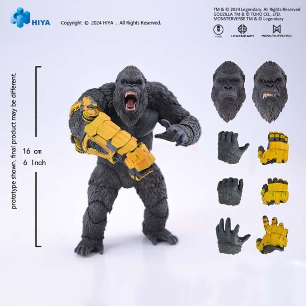 HIYA TOYS Godzilla x Kong: The New Empire Exquisite Basic - Kong B.E.A.S.T. Glove Ver. 16 cm - immagine 12