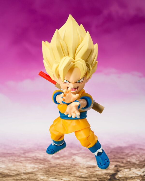 BANDAI Dragon Ball S.H.Figuarts - Super Saiyan Son Goku (mini) Daima 8 cm - immagine 4