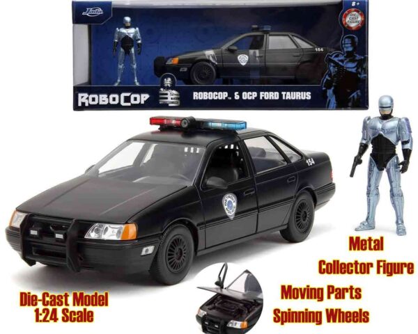 JADA TOYS - Robocop 1986 - 1986 Ford Taurus with Robocop - 1:24 Die-cast Model